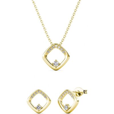 Myc Paris Adelise Goud Wit Kristal Sieradenset - Sieradenset Myc Paris Adelise Goud Wit Kristal Sieradenset - Sieradenset