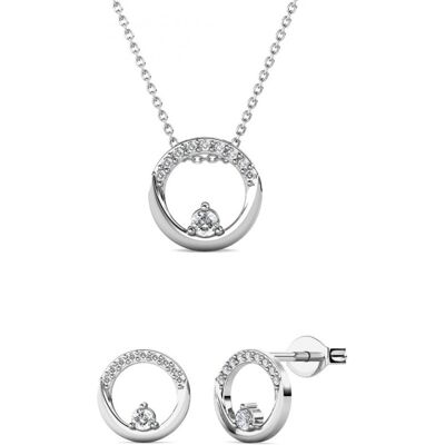 MYC Paris Clarine Set - Zilver en Kristal Wit - Sieradenset - One Size MYC Paris Clarine Set - Zilver en Kristal Wit - Sieradenset - One Size