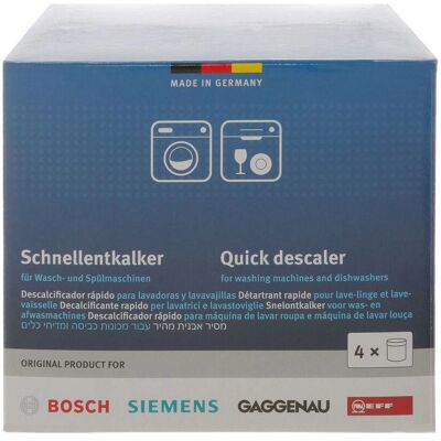 Détartrant Bosch/Siemens - Lot de 4 - Pour lave-linge et lave-vaisselle - Publicité Détartrant Bosch/Siemens - Lot de 4 - Pour lave-linge et lave-vaisselle - Publicité