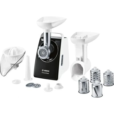 Bosch MFW3850B - Noir, Blanc - Hachoir à viande - Publicité Bosch MFW3850B - Noir, Blanc - Hachoir à viande - Publicité