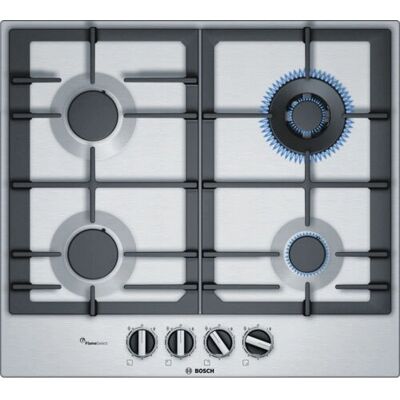 Bosch PCH6A5C90D - Noir et Acier inoxydable - Plaque de cuisson gaz Bosch PCH6A5C90D - Noir et Acier inoxydable - Plaque de cuisson gaz