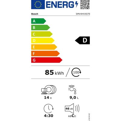 Zmywarka Bosch Smv4hvx07e - Eco 50°C, Intensive 70°C, ExtraDry, Cicha Zmywarka Bosch Smv4hvx07e - Eco 50°C, Intensive 70°C, ExtraDry, Cicha