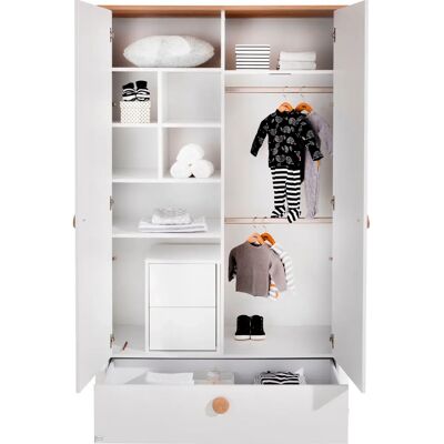 PAIDI Lotte & Fynn Kleiderschrank - 2-türig, Weiß, Eiche, 119cm PAIDI Lotte & Fynn Kleiderschrank - 2-türig, Weiß, Eiche, 119cm