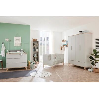 PAIDI Fiene Kinderkleiderschrank - Scandinavian Wood & Grau - 164 cm PAIDI Fiene Kinderkleiderschrank - Scandinavian Wood & Grau - 164 cm