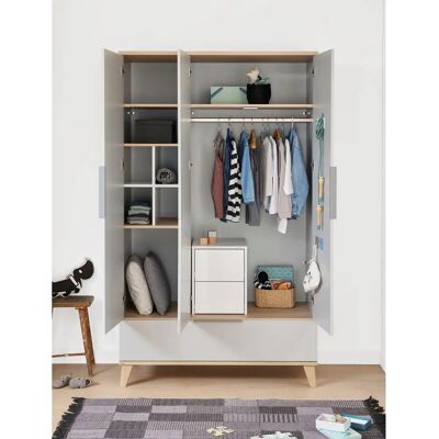 PAIDI Fiene Kinderkleiderschrank - Scandinavian Wood, 3 Türen, 124cm PAIDI Fiene Kinderkleiderschrank - Scandinavian Wood, 3 Türen, 124cm
