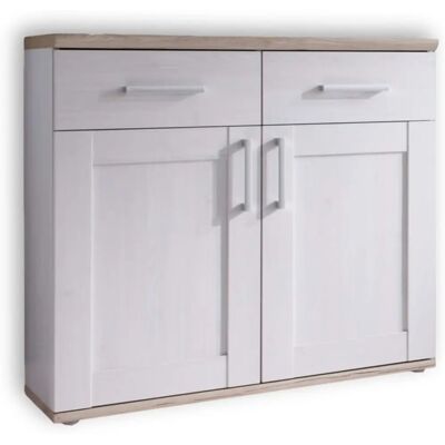 HBZ Landhaus Schuhschrank - 96x91x39 cm, Weiß, 2 Türen, 2 Schubladen HBZ Landhaus Schuhschrank - 96x91x39 cm, Weiß, 2 Türen, 2 Schubladen