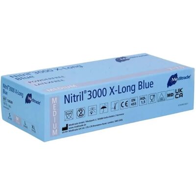 Meditrade Nitril 3000 X-Long Blaue Handschuhe - Einweg-Handschuhe Meditrade Nitril 3000 X-Long Blaue Handschuhe - Einweg-Handschuhe