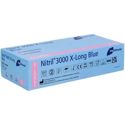 Meditrade Nitril 3000 Blau Extra Langen Handschuhe - Handschuhe Meditrade Nitril 3000 Blau Extra Langen Handschuhe - Handschuhe