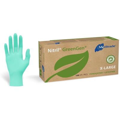 Meditrade Nitrile GreenGen Gants en nitrile - Biodégradables, Vert, 10x100 - Publicité Meditrade Nitrile GreenGen Gants en nitrile - Biodégradables, Vert, 10x100 - Publicité