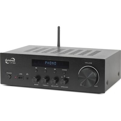 Dynavox VT-90 Amplificatore Stereo - Ingresso phono - Bluetooth - Display VFD - Alta potenza Dynavox VT-90 Amplificatore Stereo - Ingresso phono - Bluetooth - Display VFD - Alta potenza