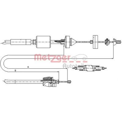 Metzger 10.2843 Câble d'embrayage pour Renault Clio Kangoo Thalia - Publicité Metzger 10.2843 Câble d'embrayage pour Renault Clio Kangoo Thalia - Publicité