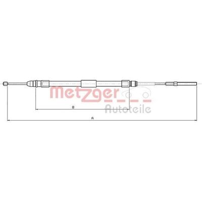 Metzger Modello 10.4137 Cavo del freno a mano - Frizione a mano Metzger Modello 10.4137 Cavo del freno a mano - Frizione a mano