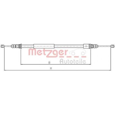 Cavo del freno a mano posteriore Metzger Modello 4745h8 per Citroën Saxo - Parti freni e frizione Cavo del freno a mano posteriore Metzger Modello 4745h8 per Citroën Saxo - Parti freni e frizione