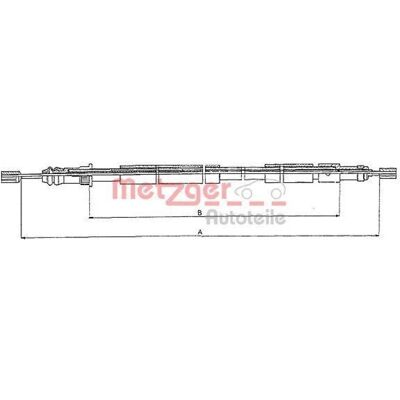 Metzger 10.6026 Cavo freno di stazionamento - Posteriore destro Peugeot 306 Metzger 10.6026 Cavo freno di stazionamento - Posteriore destro Peugeot 306