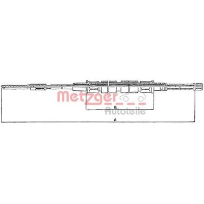 Metzger Bageste Håndbremsekabel til VW Caddy - 10.743 Metzger Bageste Håndbremsekabel til VW Caddy - 10.743