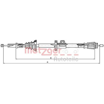Metzger Volvo Brake Cable - Rear Left Right - 1670/1480 mm Metzger Volvo Brake Cable - Rear Left Right - 1670/1480 mm
