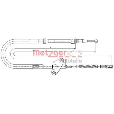Metzger A6014203385 - Cavo freno per Mercedes-Benz T1 Metzger A6014203385 - Cavo freno per Mercedes-Benz T1