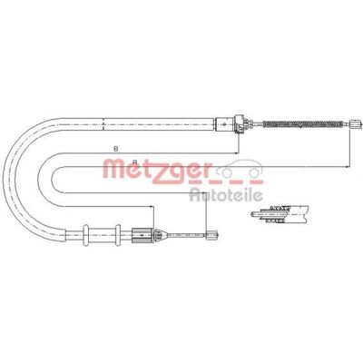 Cavo Freno di Stazionamento Posteriore Destro Metzger Renault Kangoo Cavo Freno di Stazionamento Posteriore Destro Metzger Renault Kangoo