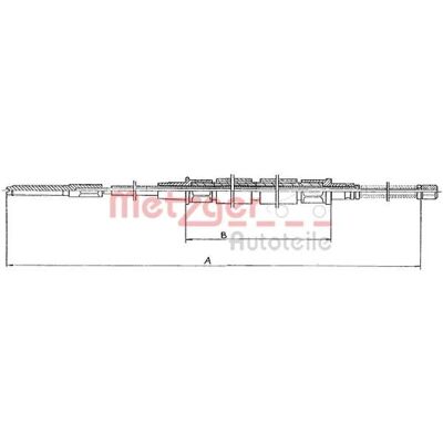 Cavo del freno a mano Metzger per VW Golf/Jetta - Posteriore Sinistro/Destro Cavo del freno a mano Metzger per VW Golf/Jetta - Posteriore Sinistro/Destro