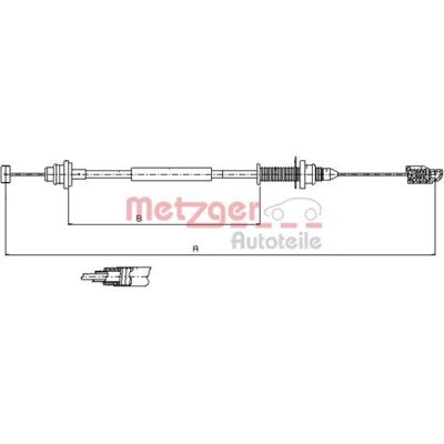 Καλώδιο συμπλέκτη Metzger για Dacia Logan - 953mm Καλώδιο συμπλέκτη Metzger για Dacia Logan - 953mm