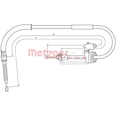 Metzger Mini Mini Håndbremse Kabel - Bag Venstre - 1433/1290mm Metzger Mini Mini Håndbremse Kabel - Bag Venstre - 1433/1290mm