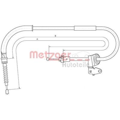 Metzger Mini Hinten Rechts Handbremsezug - Bremsenart: Scheibenbremse Metzger Mini Hinten Rechts Handbremsezug - Bremsenart: Scheibenbremse