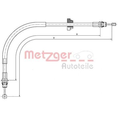 Metzger Ford Transit Mk5 Håndbremsekabel - foran Metzger Ford Transit Mk5 Håndbremsekabel - foran