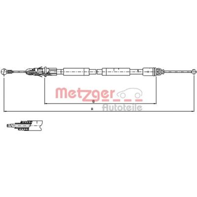 Metzger J17278 Håndbremsekabel til Nissan Primastar, Opel Vivaro - Seilzug, Feststellbremse Metzger J17278 Håndbremsekabel til Nissan Primastar, Opel Vivaro - Seilzug, Feststellbremse