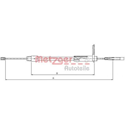 Metzger A2034200385 Cabo de freio de mão traseiro direito Mercedes-Benz Classe C Metzger A2034200385 Cabo de freio de mão traseiro direito Mercedes-Benz Classe C