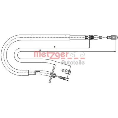 Metzger Cavo Freno a Mano Mercedes-Benz Sprinter - Sinistro Posteriore Metzger Cavo Freno a Mano Mercedes-Benz Sprinter - Sinistro Posteriore