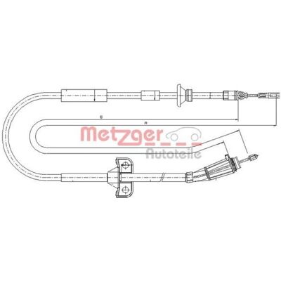 Metzger Volvo V70 Bageste håndbremsekabler - Skivebremser Metzger Volvo V70 Bageste håndbremsekabler - Skivebremser