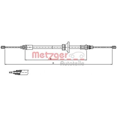 METZGER Fremre håndbremse kabel - Nissan Primastar Opel Vivaro Renault METZGER Fremre håndbremse kabel - Nissan Primastar Opel Vivaro Renault
