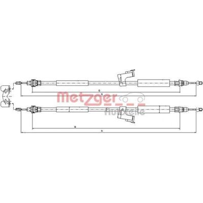 Cavi Freno Metzger Volvo S40 V50 - Posteriore Sinistro e Destro Cavi Freno Metzger Volvo S40 V50 - Posteriore Sinistro e Destro