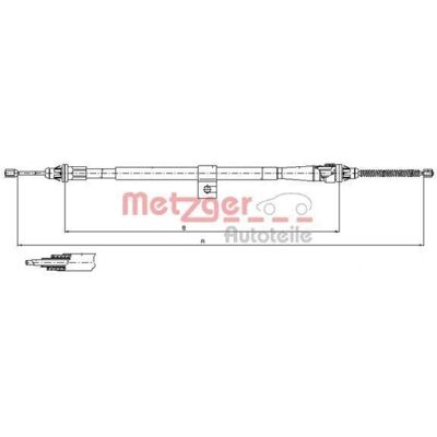 Metzger Cavo Frizione Mano Posteriore Destro per Nissan Micra - Modello 17.0007 Metzger Cavo Frizione Mano Posteriore Destro per Nissan Micra - Modello 17.0007