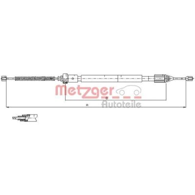 Metzger 11.6598 Cavo Freno a Mano Posteriore Destro - Sistema Freni Metzger 11.6598 Cavo Freno a Mano Posteriore Destro - Sistema Freni