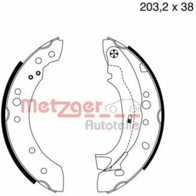 Metzger C2 C3 DS3 Peugeot Bakbromsar - 203,2mm, Med spak Metzger C2 C3 DS3 Peugeot Bakbromsar - 203,2mm, Med spak