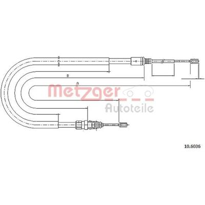 Metzger K13176 Håndbremsekabel - Bag venstre højre til Peugeot 207 Metzger K13176 Håndbremsekabel - Bag venstre højre til Peugeot 207