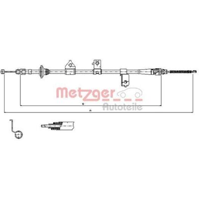 Cavo Freno a Mano Metzger Kia Rio - Lato Posteriore Sinistro 1584/1390mm Cavo Freno a Mano Metzger Kia Rio - Lato Posteriore Sinistro 1584/1390mm