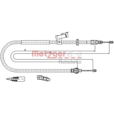 Metzger Håndbremse Kabel - Bag venstre - 2070/1860mm - Type Metzger Håndbremse Kabel - Bag venstre - 2070/1860mm - Type
