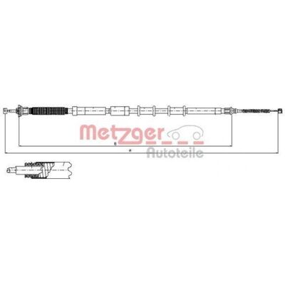 Metzger Fiat Grande 12.0719 Καλώδιο φρένου χειρός αριστεράς πίσω Metzger Fiat Grande 12.0719 Καλώδιο φρένου χειρός αριστεράς πίσω