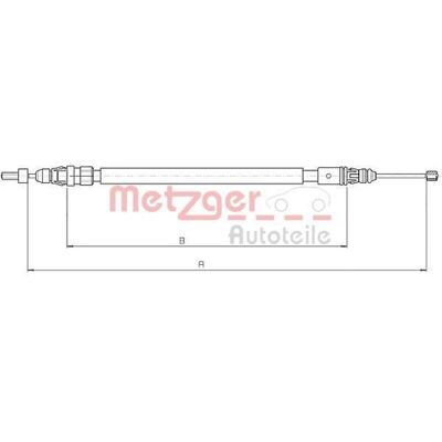Metzger 10.4663 Cavo della frizione di emergenza per Citroën C4 - Linea di freno a mano Metzger 10.4663 Cavo della frizione di emergenza per Citroën C4 - Linea di freno a mano