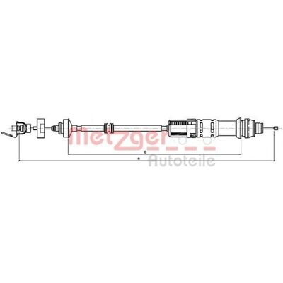 Cavo frizione automatico Metzger - Compatibile con Citroën & Peugeot Cavo frizione automatico Metzger - Compatibile con Citroën & Peugeot
