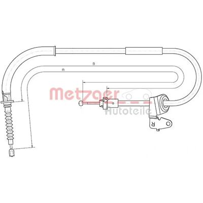 Metzger Mini Handbrake Cable - Rear Right Metzger Mini Handbrake Cable - Rear Right