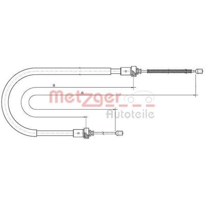 Metzger K13606 Bagfra Håndbremsekabler til Dacia Sandero Metzger K13606 Bagfra Håndbremsekabler til Dacia Sandero