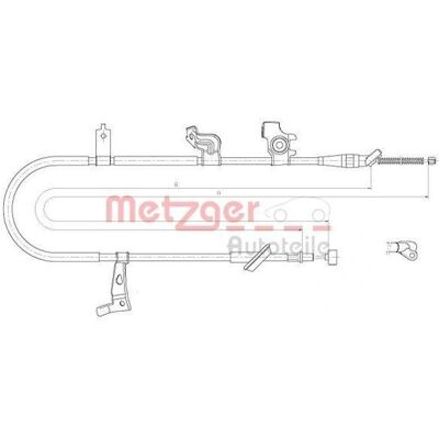 Metzger 17.5060 - Käsijarruvaijeri Fiat Sedici & Suzuki SX4 Metzger 17.5060 - Käsijarruvaijeri Fiat Sedici & Suzuki SX4