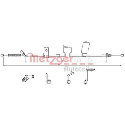 Metzger 17.0329 Cavo Freno a Mano - Cavo del freno di stazionamento per Nissan X-trail Metzger 17.0329 Cavo Freno a Mano - Cavo del freno di stazionamento per Nissan X-trail