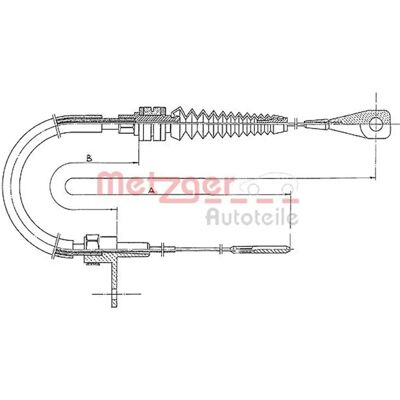 Metzger Modell 11.0651 Clutch Cable - T3 Transporter Metzger Modell 11.0651 Clutch Cable - T3 Transporter
