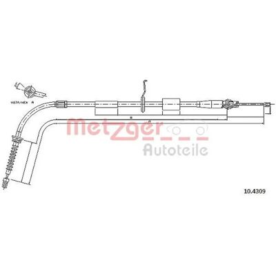 Cavo del Freno a Mano Metzger Mini - Posteriore Sinistro - Compatibile con 10.4309 Cavo del Freno a Mano Metzger Mini - Posteriore Sinistro - Compatibile con 10.4309
