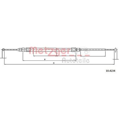 Metzger 10.4234 Cavo Freno a Mano - Posteriore Sinistro/Destro per BMW 1 Metzger 10.4234 Cavo Freno a Mano - Posteriore Sinistro/Destro per BMW 1
