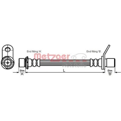 Tubo del freno Metzger 9008094a66 - Toyota Avensis Tubo del freno Metzger 9008094a66 - Toyota Avensis